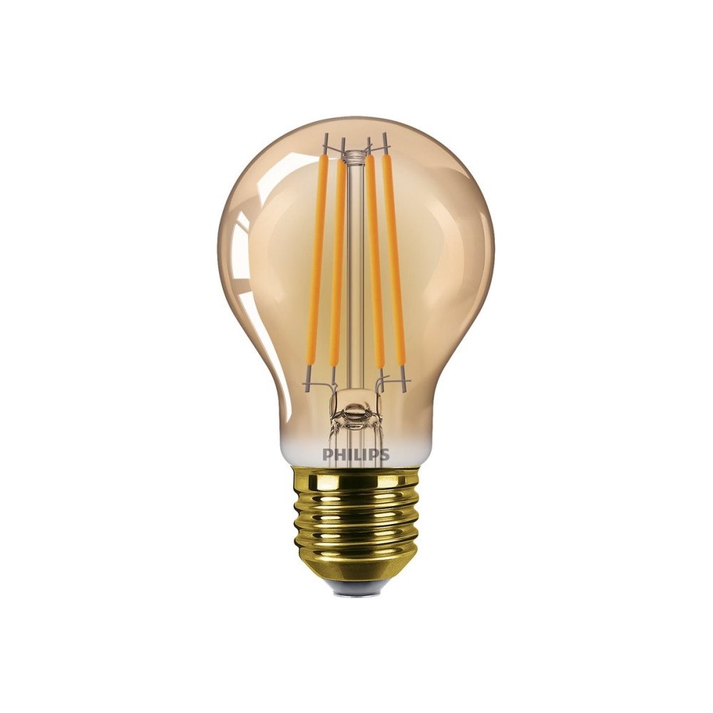 Philips Philips Vintage - LED-glödlampa med filament - form: A60 - E27 - 3.1 W - ljus med varm låga - 1800 K - transparent gold...