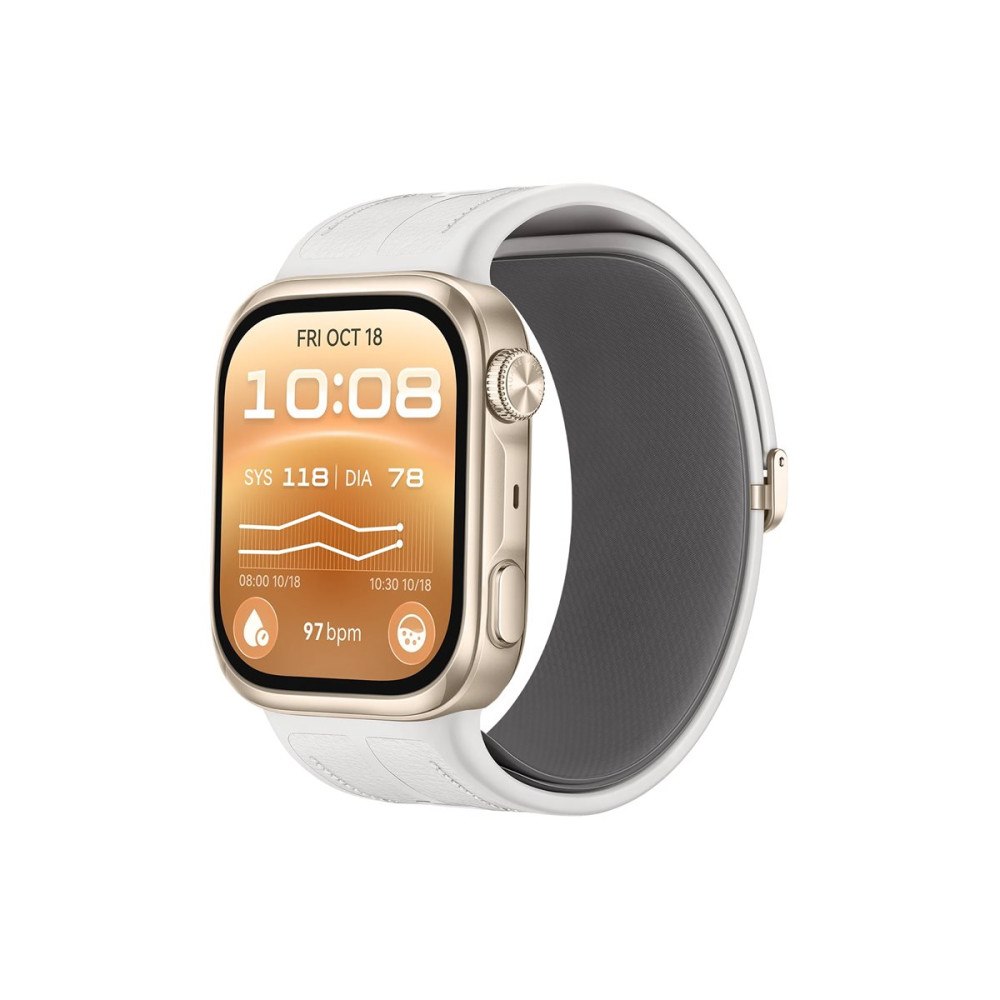 Huawei Huawei Watch D3 - light gold aluminum alloy - smart klocka med rem - vit - guld