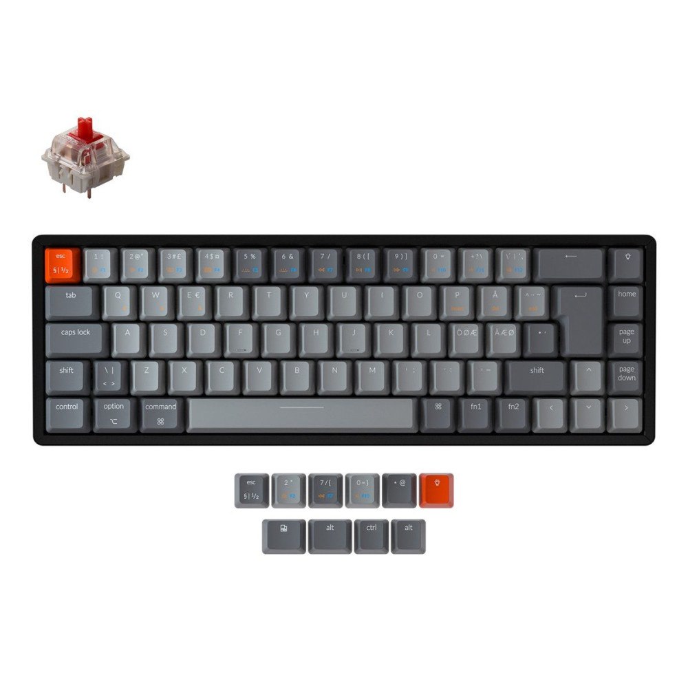 Keychron Keychron K6, Kabel & Trådlös, USB + Bluetooth, Mekaniska tan...