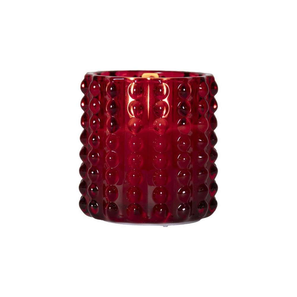 STAR TRADING Glasklykta STAR T LED Dotty 9,5cm röd