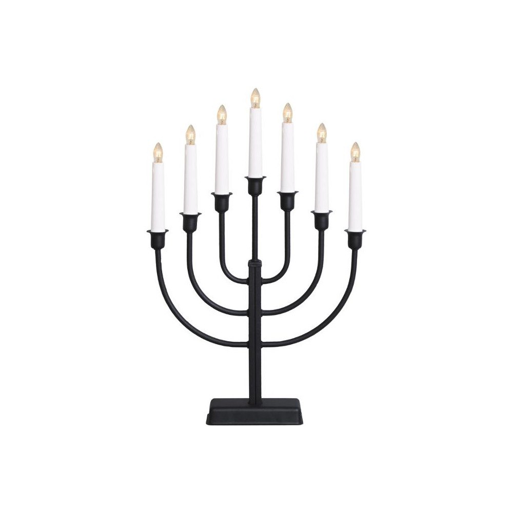 STAR TRADING Elljusstake 7 ljus 31x47cm metall svart
