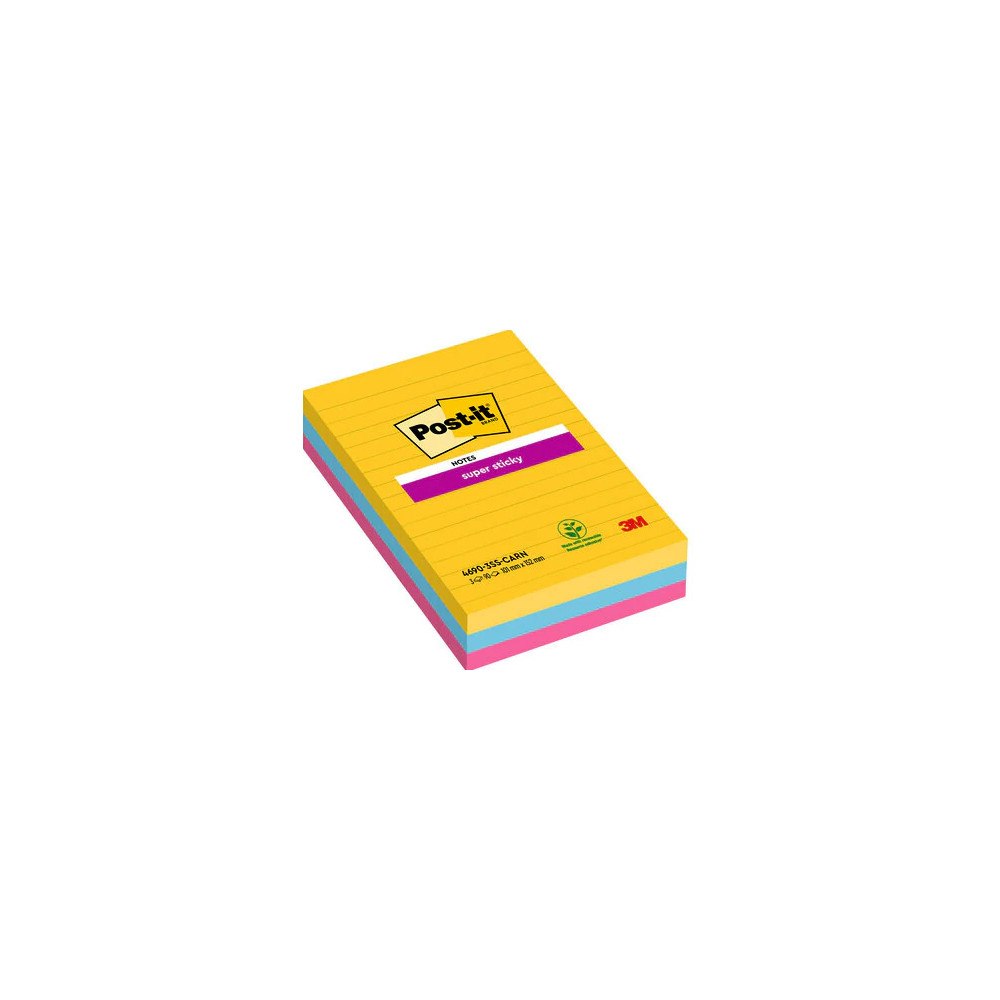 Post-it Post-it Super Sticky Large Notes Carnival, linjerede, 101 x...
