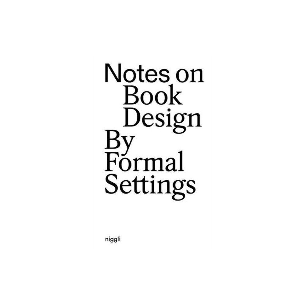Niggli Verlag Notes on Book Design (häftad, eng)