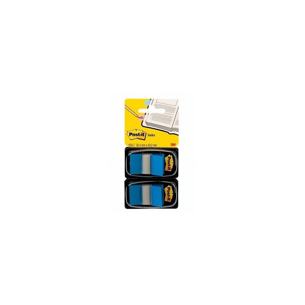 3M Indexfaner, Post-it Index 680-BE2, BxL: 25,4 x 43,2 mm, blå,...