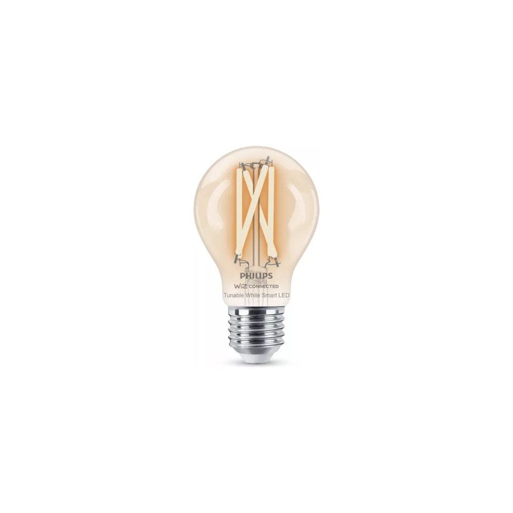 Philips Smart Philips Smart LED - LED-glödlampa med filament - form: A60 - klar finish - E27 - 7 W - tonbar vit - 2700-6500 K