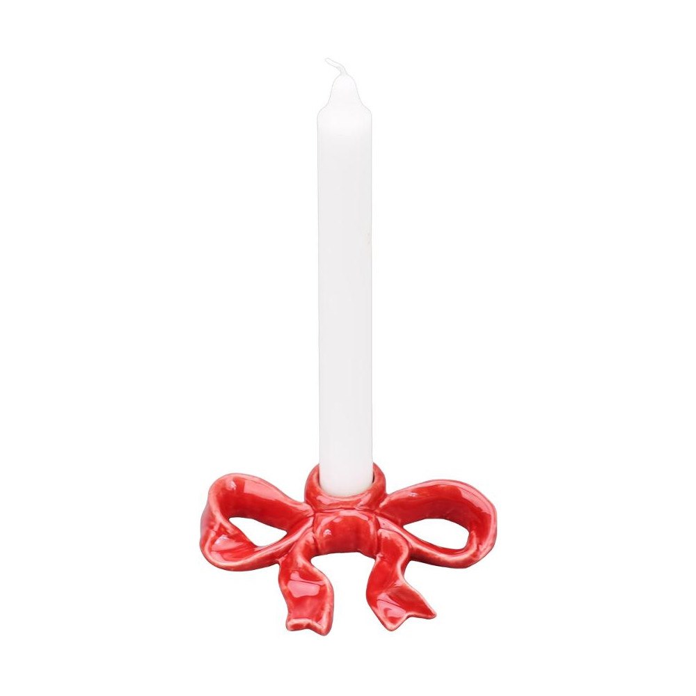 Festive Ljusstake FESTIVE Rosett 12cm röd
