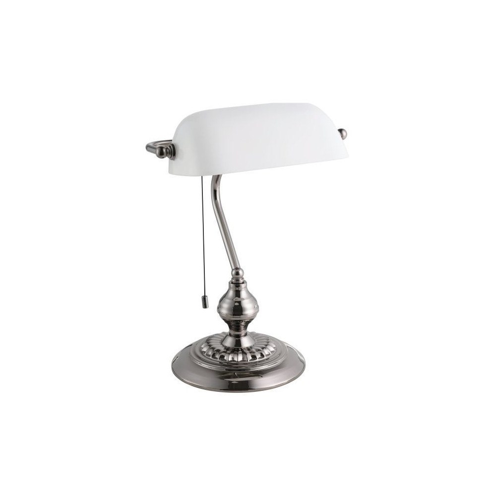EGLO EGLO BANKER bordslampa E27 1X60W IP20, rökfärgat stål, vit g...