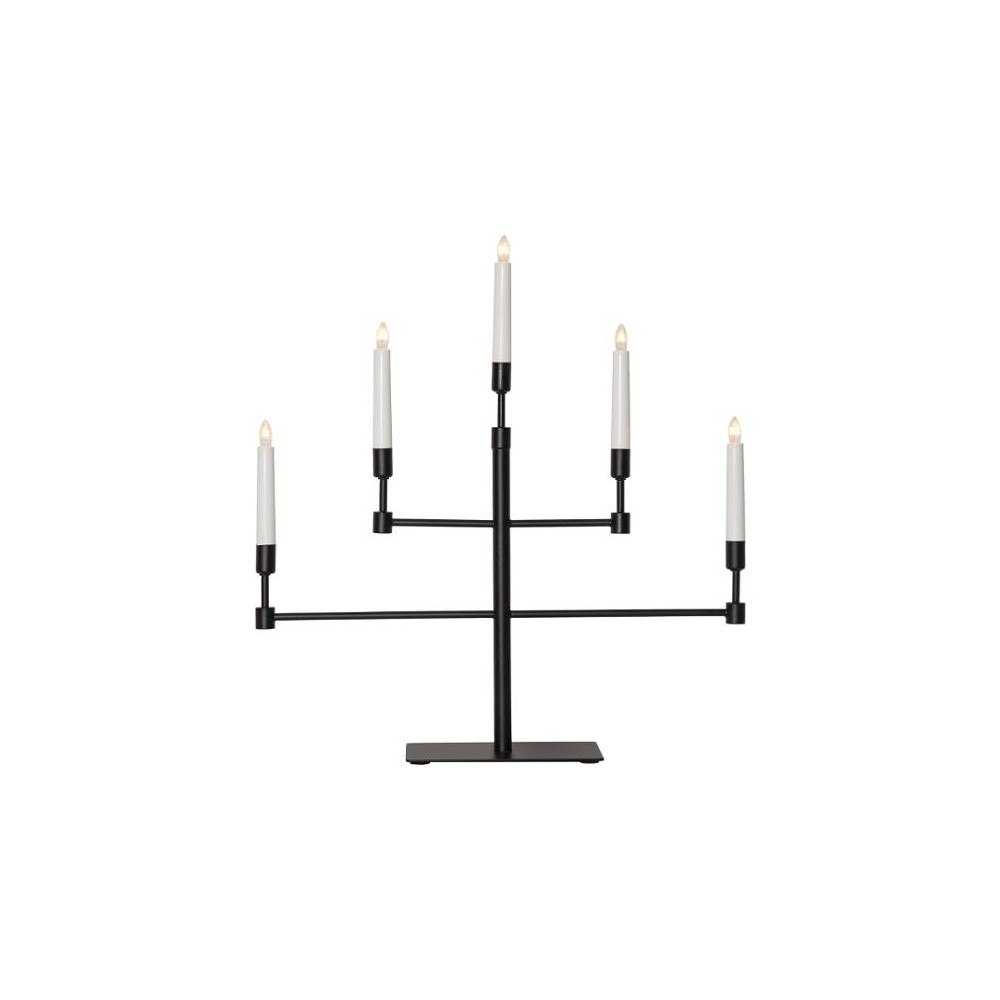 STAR TRADING Elljusstake 5 ljus 50x53cm metall svart