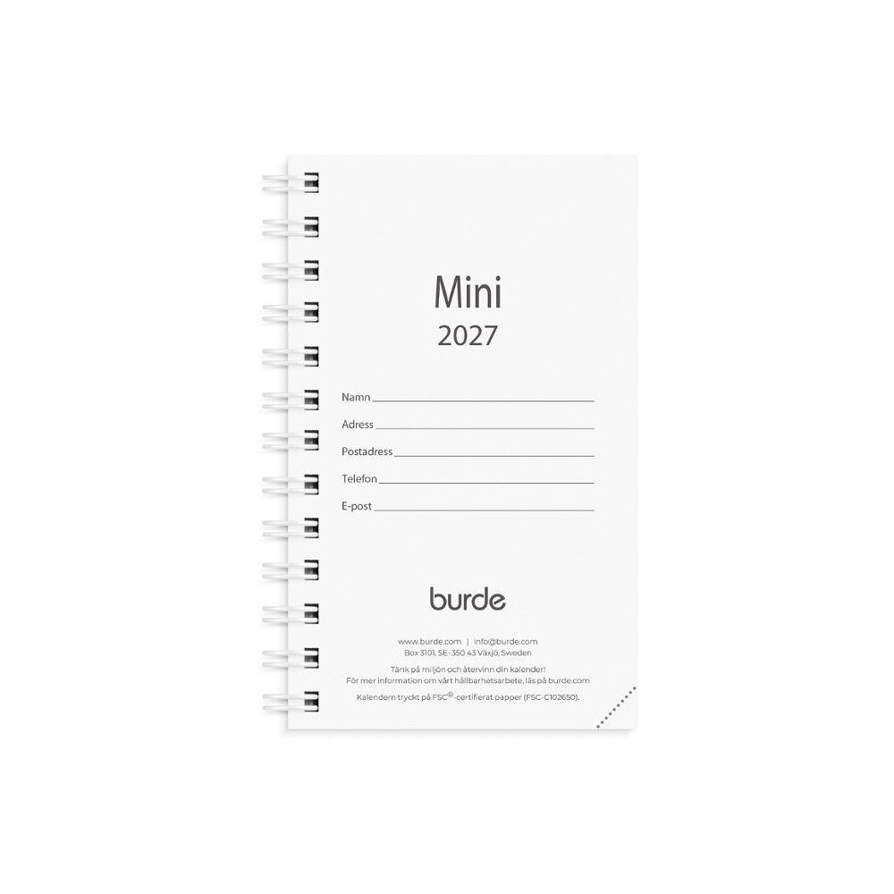 Burde Kalender Mini 2027 refill