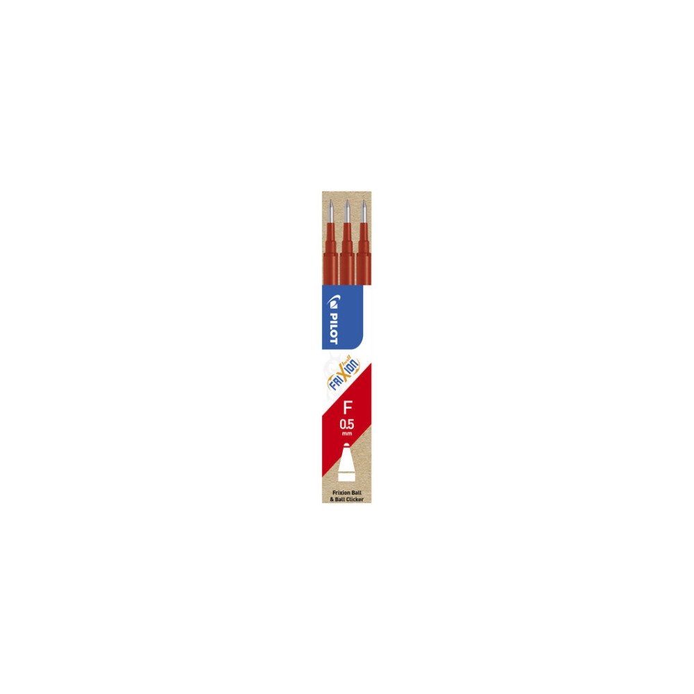 Pilot Pen Rollerpatroner, PILOT FriXion, 0,5 mm, sletbar gel, rød, pak...