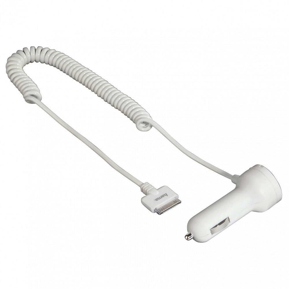 Hama iPhone3/4 Laddare 12V vit 30pin MFI