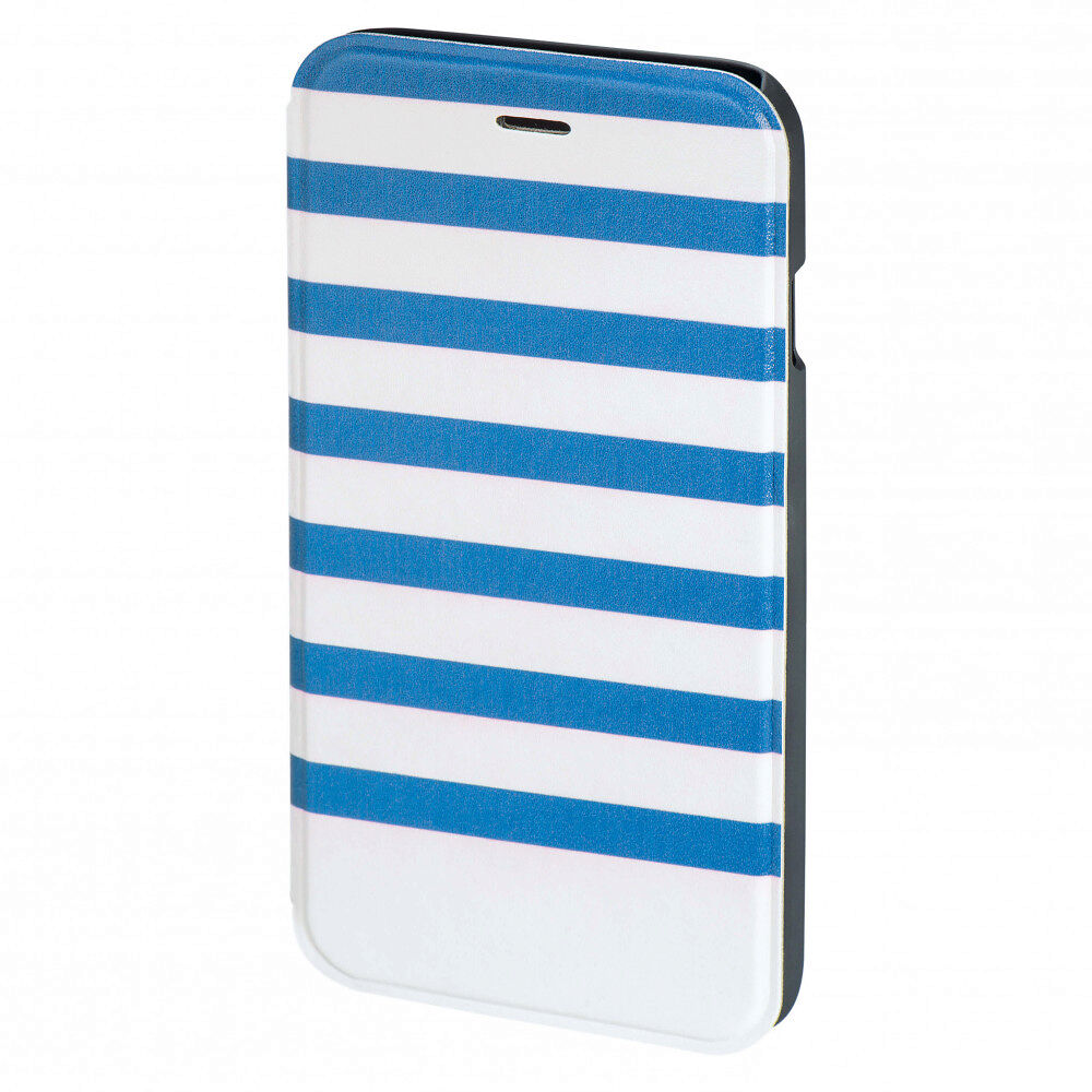 Hama Plånboksväska DesignLine iPhone6/6S Stripe Blå/Vit