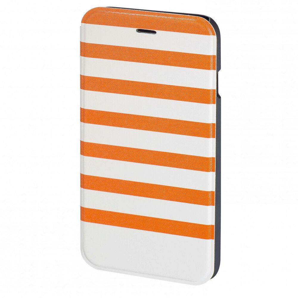 Hama Plånboksväska DesignLine iPhone6/6S Stripe Orange/Vit