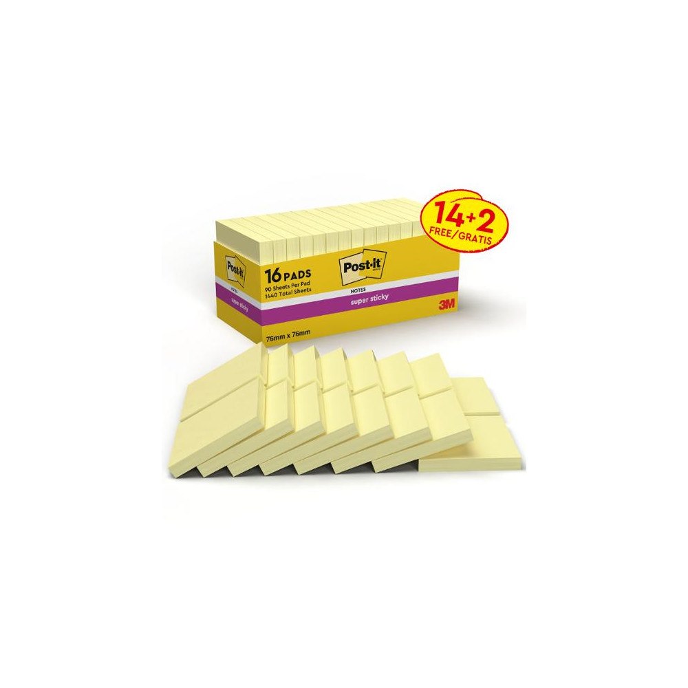 Post-it Notes POST-IT SS 76x76mm gul 16/fp