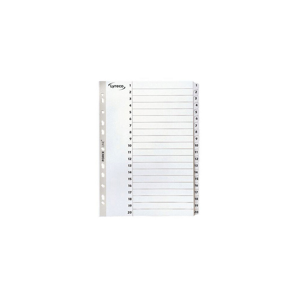 Lyreco Kartongregister LYRECO A4 1-20 vit