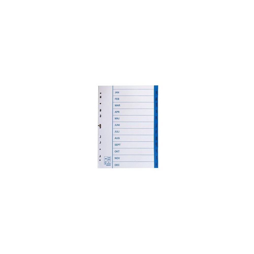 No Brand Pappersregister A4 jan-dec 10/fp