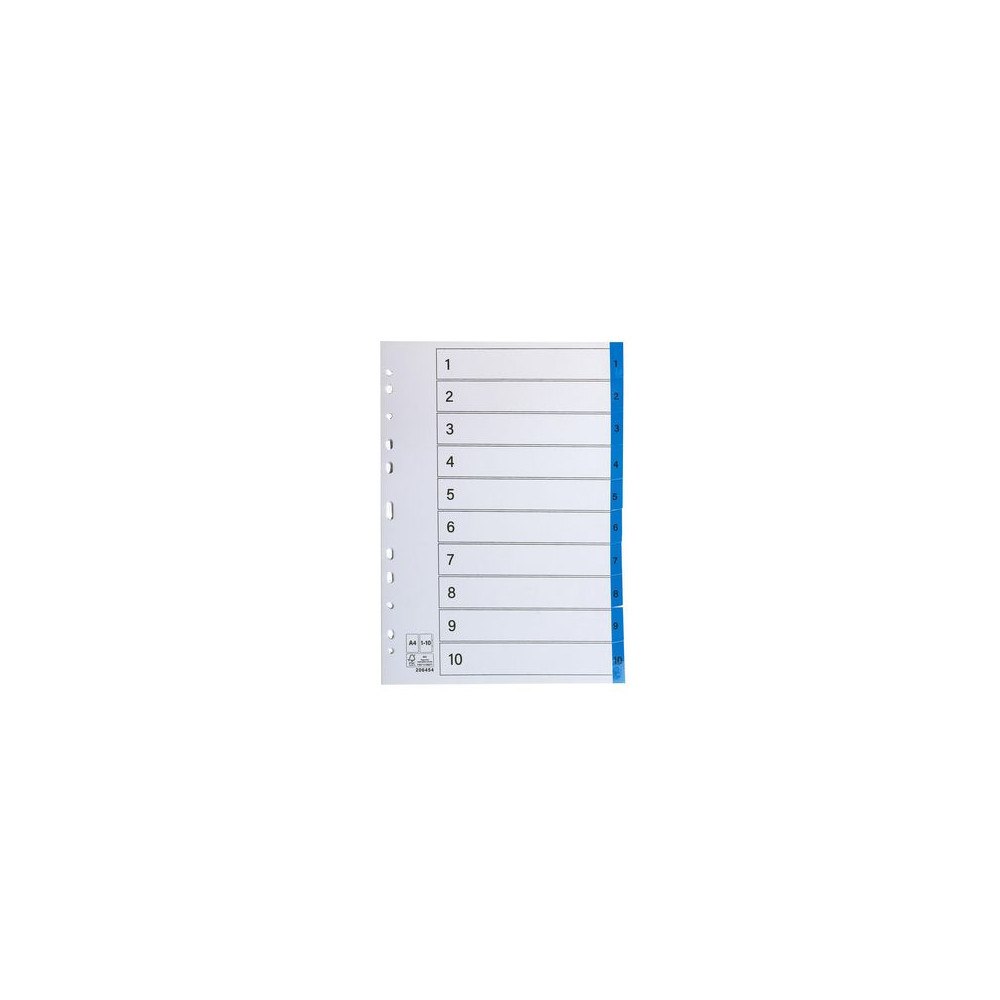 No Brand Register plastflik 1-10 blå 10/fp
