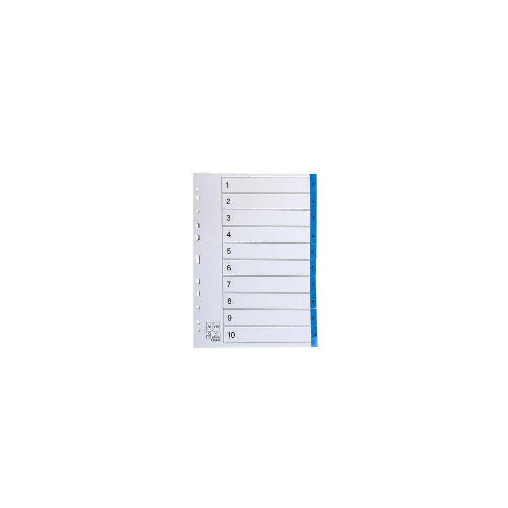 No Brand Register plastflik 1-10 blå 10/fp
