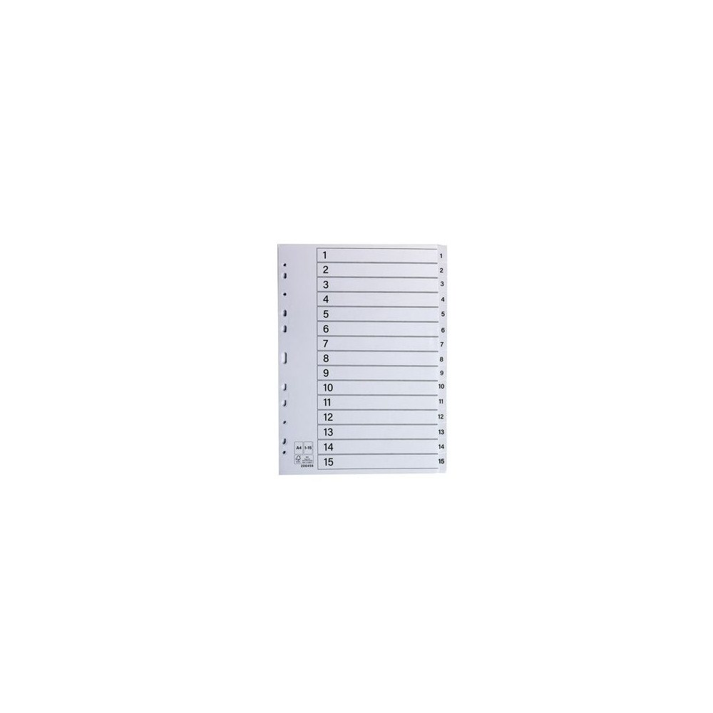 No Brand Register plastflik 1-15 vit 10/fp
