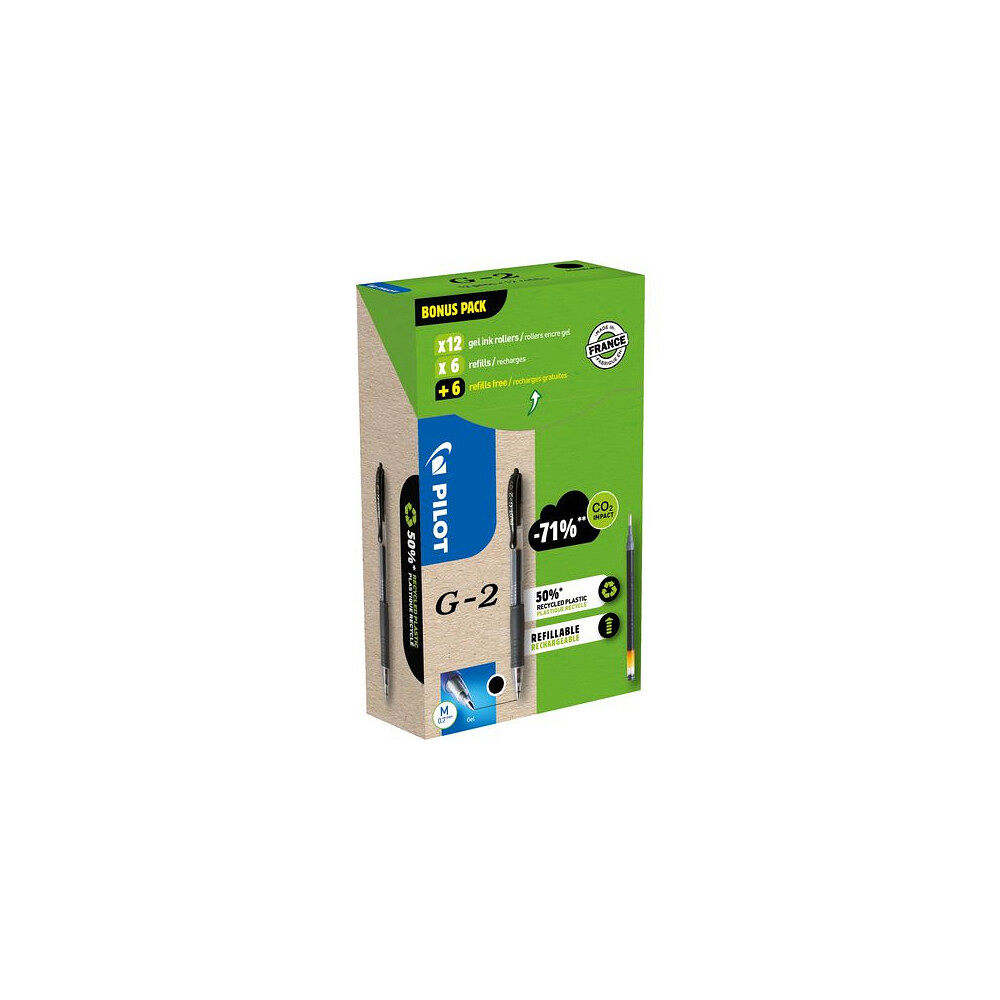 PILOT Gelpenna PILOT G2 Greenp. svart 12+12/fp