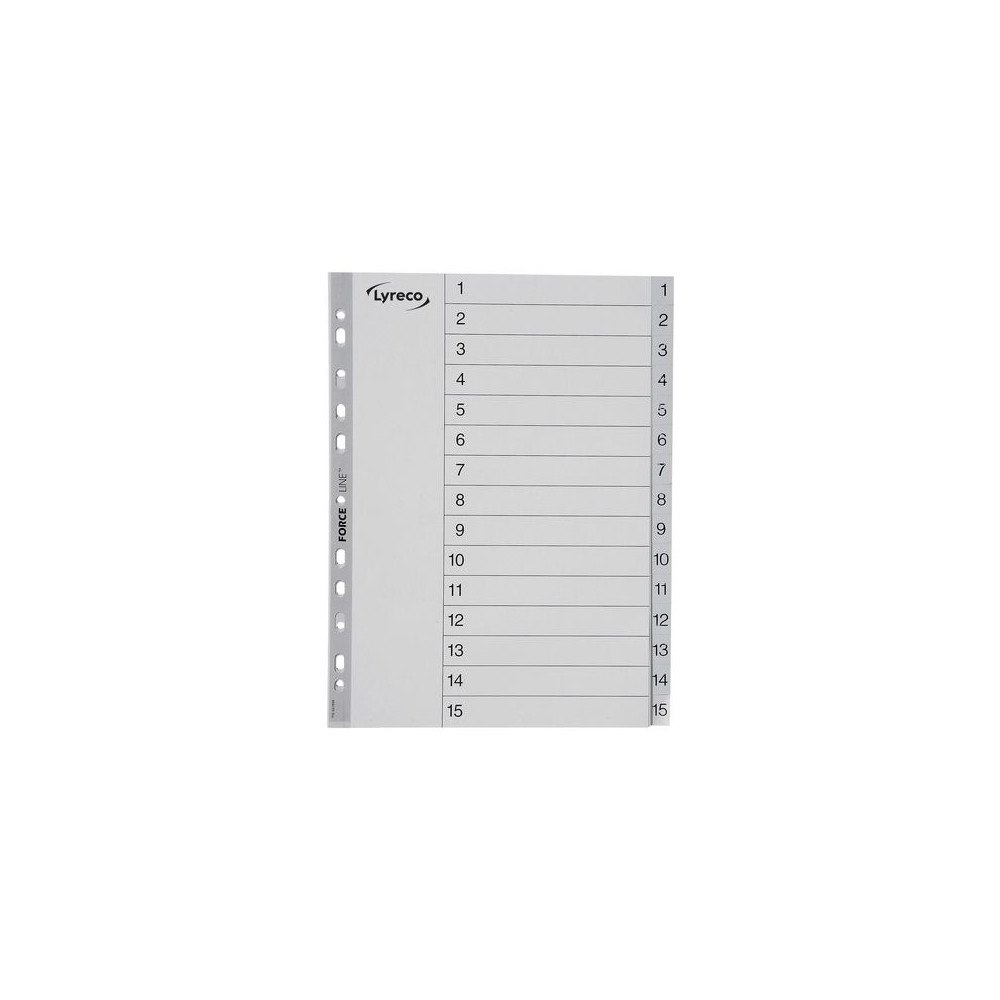 Lyreco Plastregister LYRECO A4 PP 1-15 grå