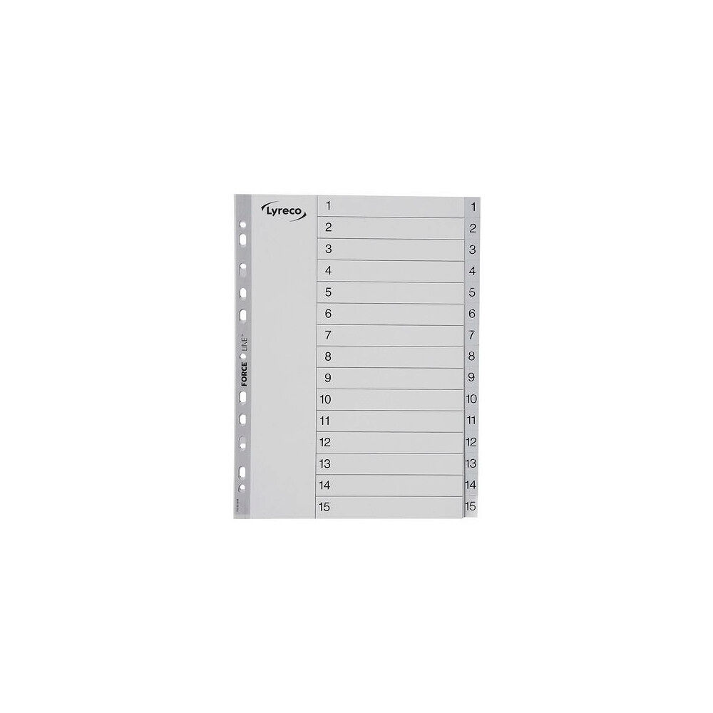 Lyreco Plastregister LYRECO A4 PP 1-15 grå