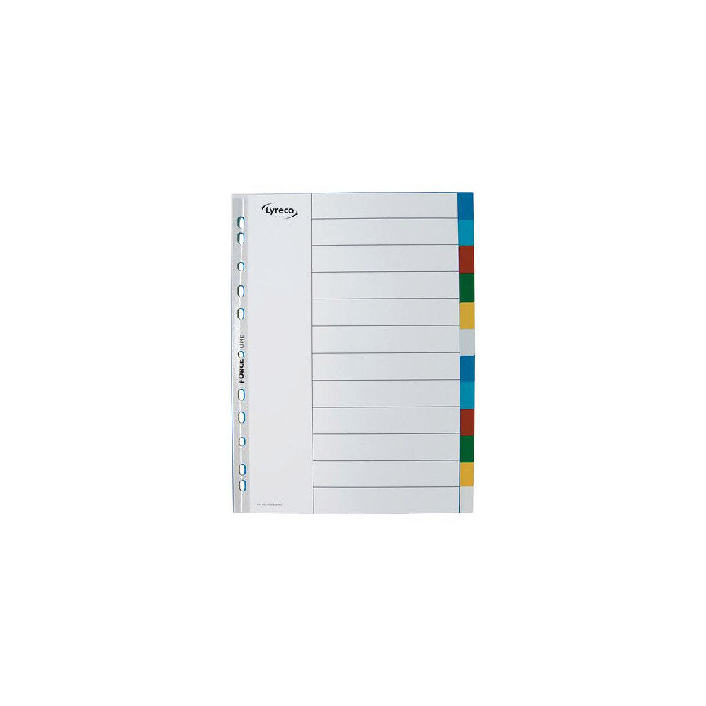 Lyreco Plastregister LYRECO A4 PP 12-flik färg