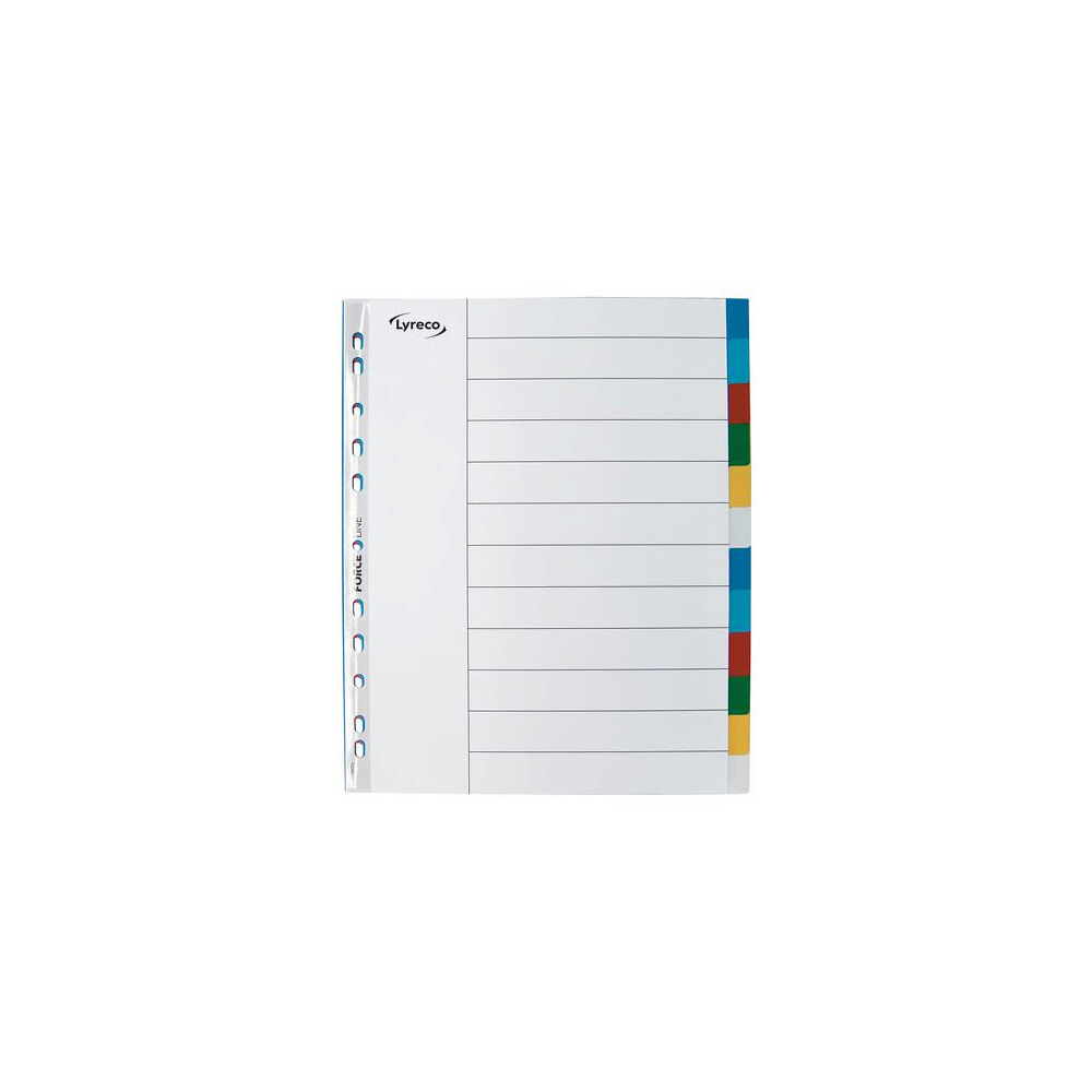 Lyreco Plastregister LYRECO A4+ PP 12-flik färg