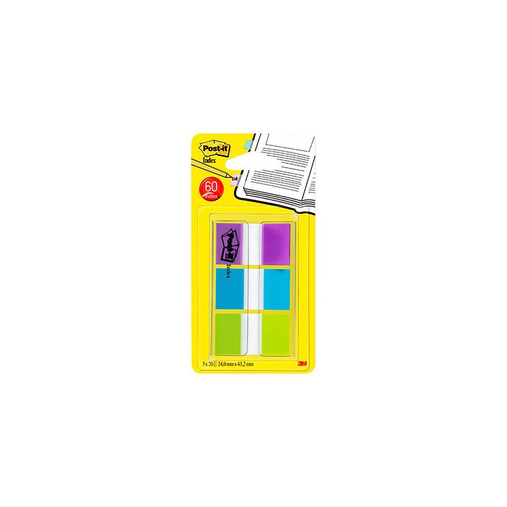 Post-it Index POST-IT 25,4x43,2mm 3 färger 60/fp