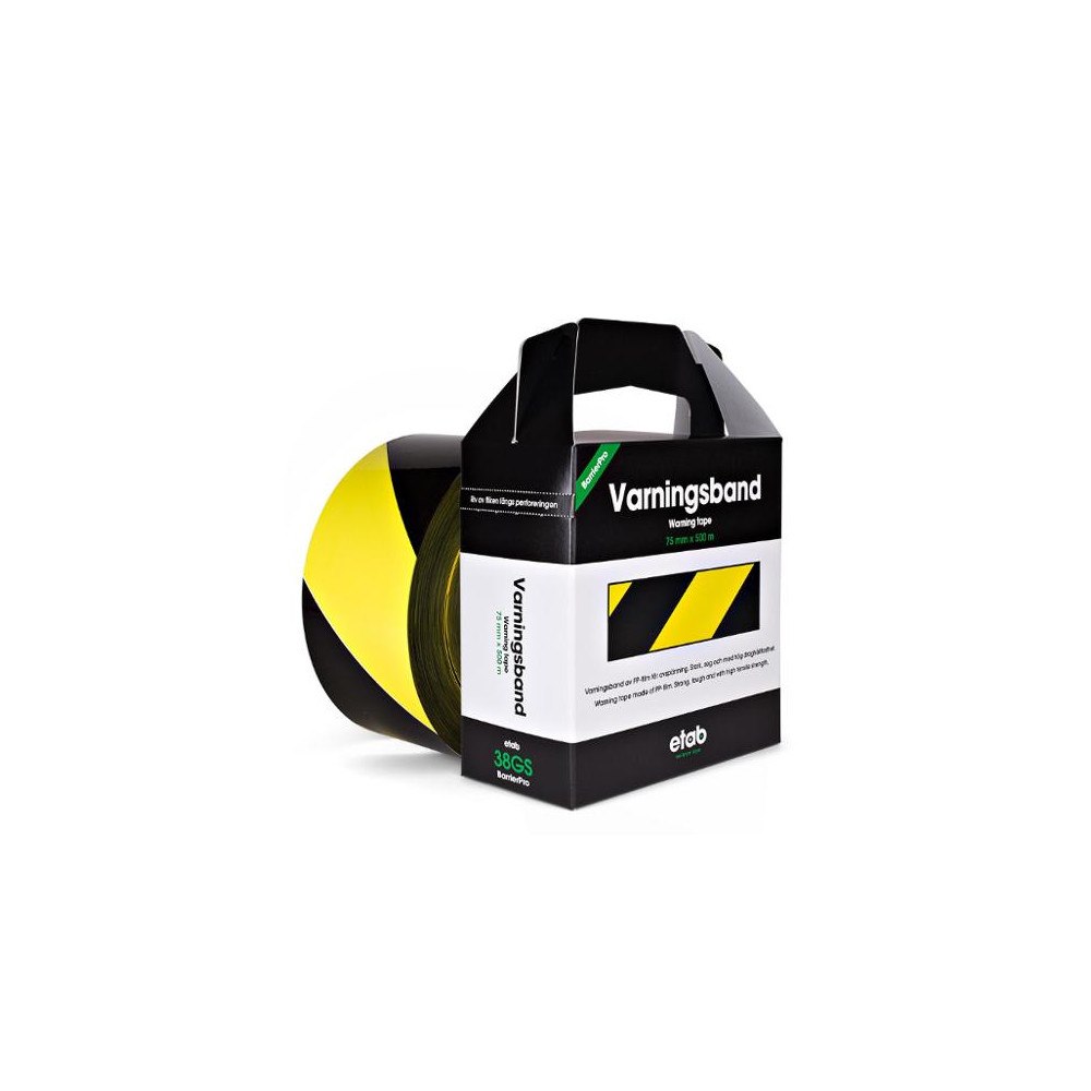 ETAB Varningsband 75mmx500m gul/svart