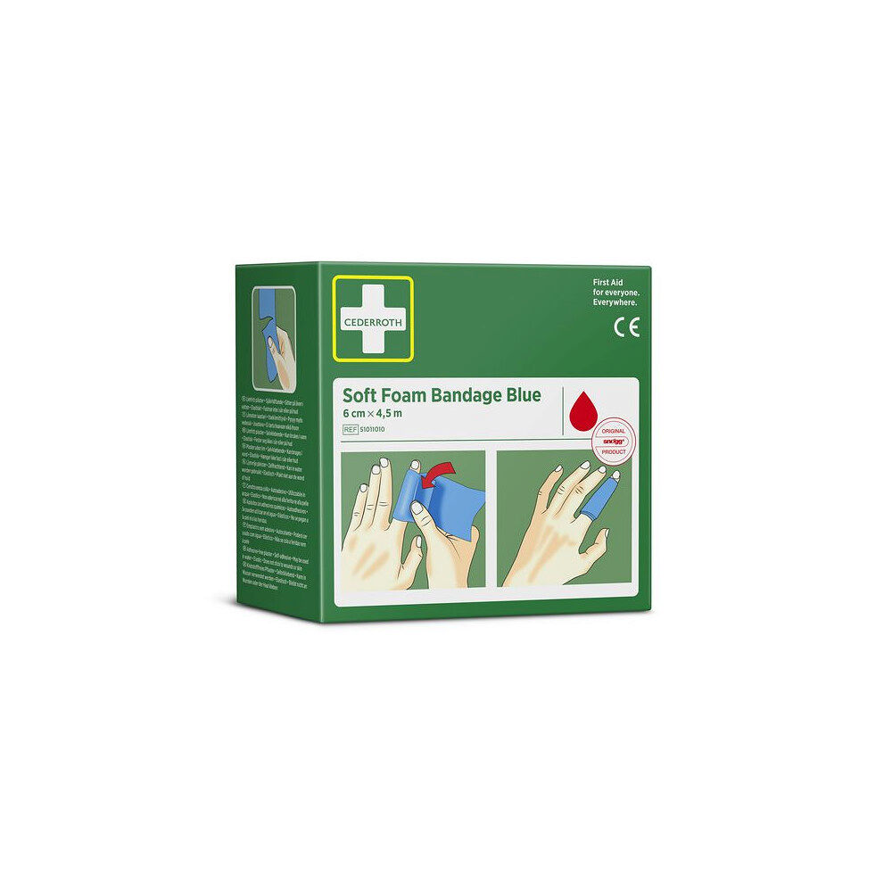 Cederroth Plåster CEDERROTH SoftFoam 6cmx4,5m blå