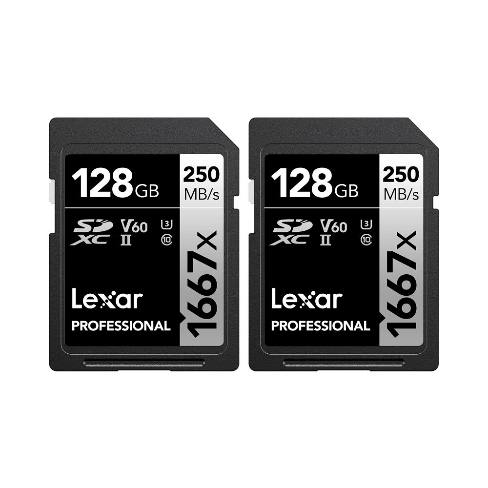 LEXAR Lexar SDXC Pro 1667X UHS-II U3 R250/W120 (V60) 128G - 2pack