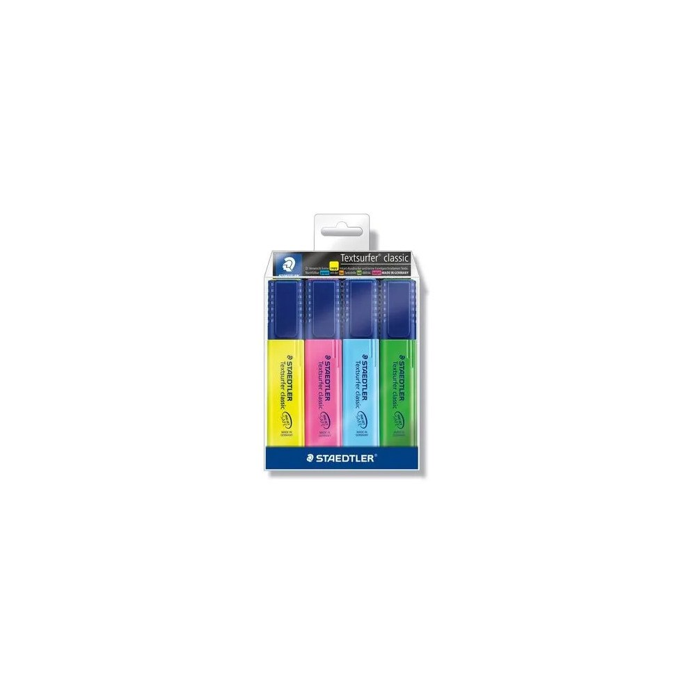 STAEDTLER STAEDTLER Textsurfer classic - överstrykningspenna - blå, grön, gul, rosa (paket om 4)
