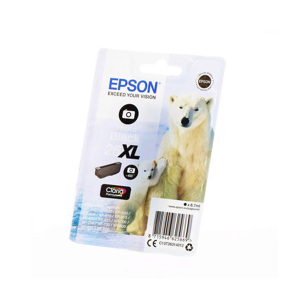 EPSON Ink C13T26314012 26XL Photo Black Polar Bear