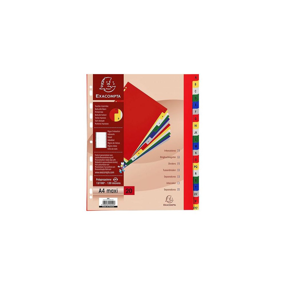 EXACOMPTA Plastregister EXACOMPTA PP A4+ A-Z f.f