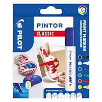 Pilot Pen Pilot Pintor Classic, 6 styck, Svart, Blå, Grön, Röd, Vit, G...