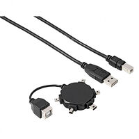 Hama Kabel USB A-B Inkl 5x Adapter Svart 0.5m