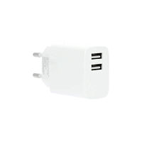 GEAR Charger 220V 2xUSB-A 3.4A White USB-C 2.0 Cable 1m