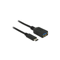DeLOCK DeLOCK 0.15m USB 3.1 USB-kablar 0,15 m USB 3.2 Gen 2 (3.1 Gen 2) USB C USB A Svart