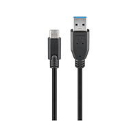 Goobay Goobay 44712 USB-kablar 1 m USB 3.2 Gen 1 (3.1 Gen 1) USB A USB C Svart