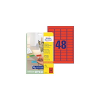 AVERY Etikett AVERY röd 45,7x21,2mm 960/fp