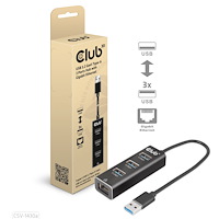 Club 3D CLUB3D USB 3.2 Gen1 Type-A, 3 Ports Hub with Gigabit Ethernet