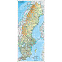 Kartförlaget Sverige väggkarta Kartförlaget 1:1,3 milj, miljö i papptub