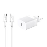 GEAR Charger 220V 1xUSB-C White PD/PPS 30W +1m Cable USB-C to USB-C