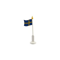No Brand Bordsflagga Svenska flaggan med fot 37cm
