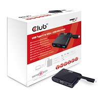 Club 3D CLUB3D USB Type C to VGA + USB 3.0 + USB Type C Charging Mini Dock