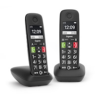 Gigaset Communications Gigaset E290 Duo Handset till analog telefon Namn och uppringnings-ID Svart