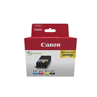 CANON Canon CLI-551 BK/C/M/Y Multipack - 4-pack - svart, cyan, magenta, gul - original - bläcktank