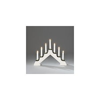 KONSTSMIDE Elljusstake 7 ljus 38x30cm trä vit