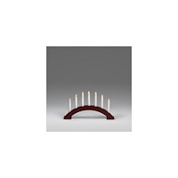 KONSTSMIDE Elljusstake 7 ljus 39x23cm trä röd